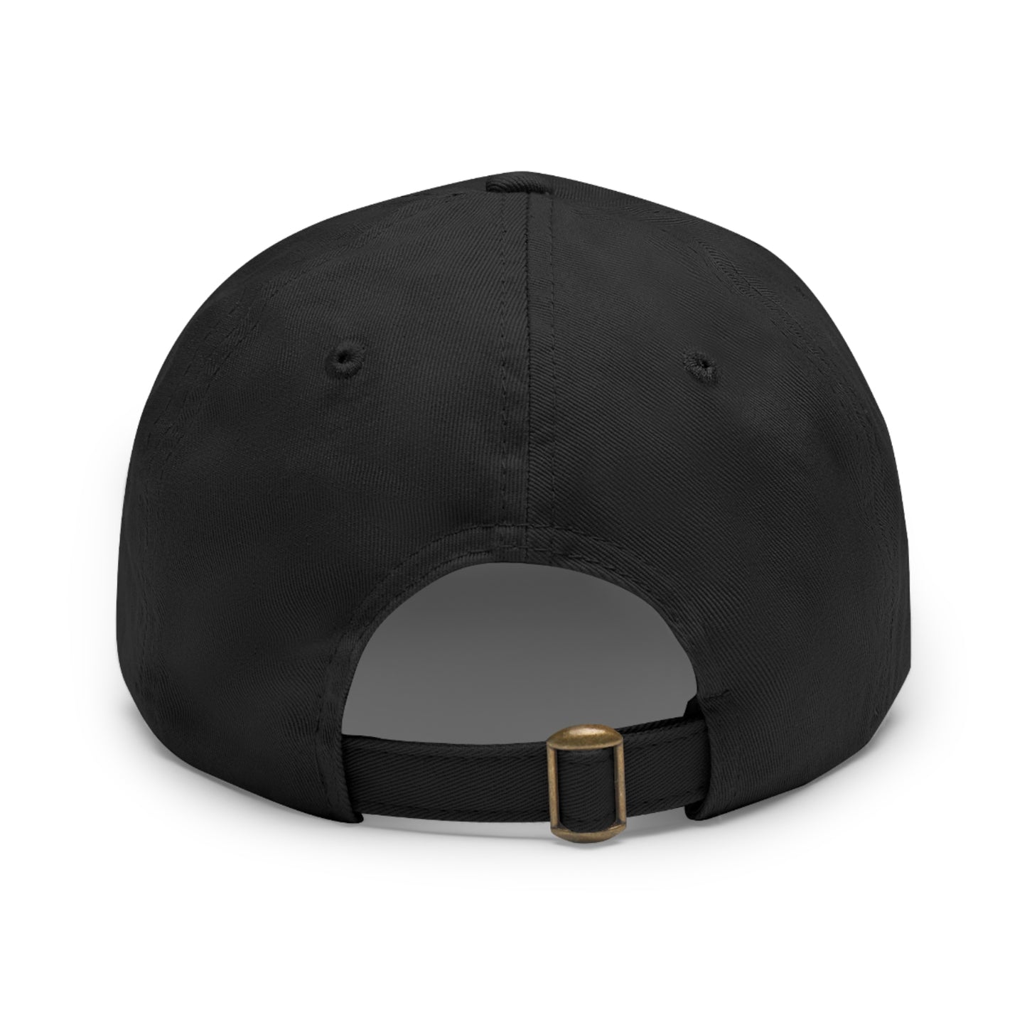 No AI Dad Hat with Leather Patch (Round)