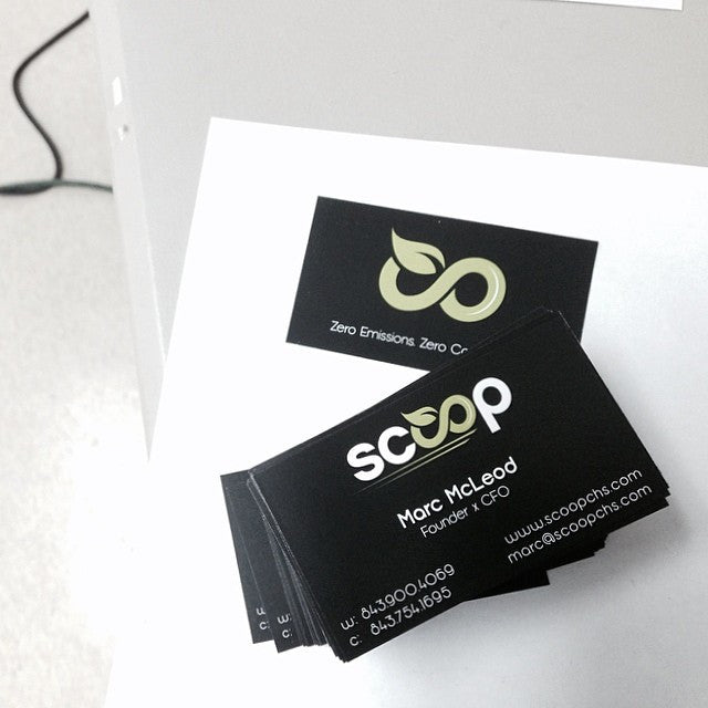 Business cards with black background