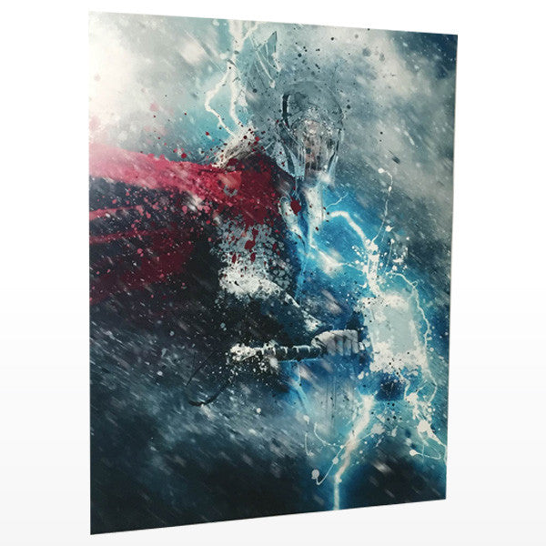 Thor artwork on watercolor print