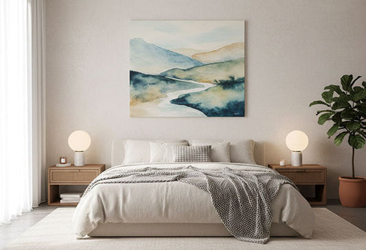 Canvas print in bedroom