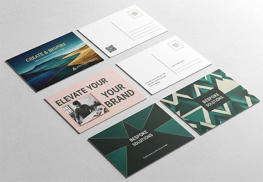 Postcard designs for mailing and advertising
