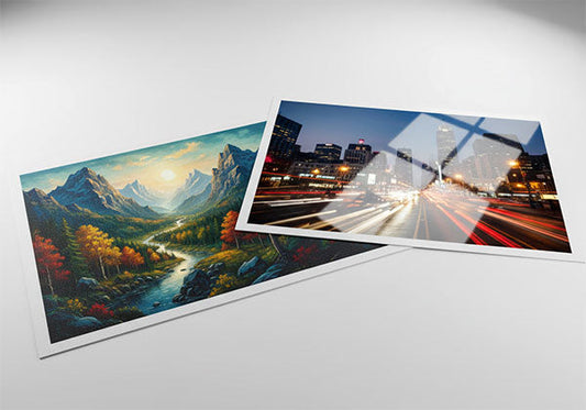 A giclée art print and a photo print shown side by side.