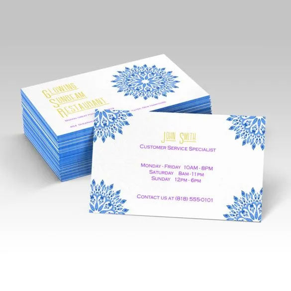 32pt blue edge business cards