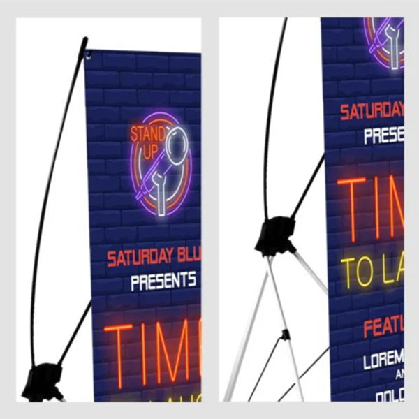 X-banner with stand - closeup view