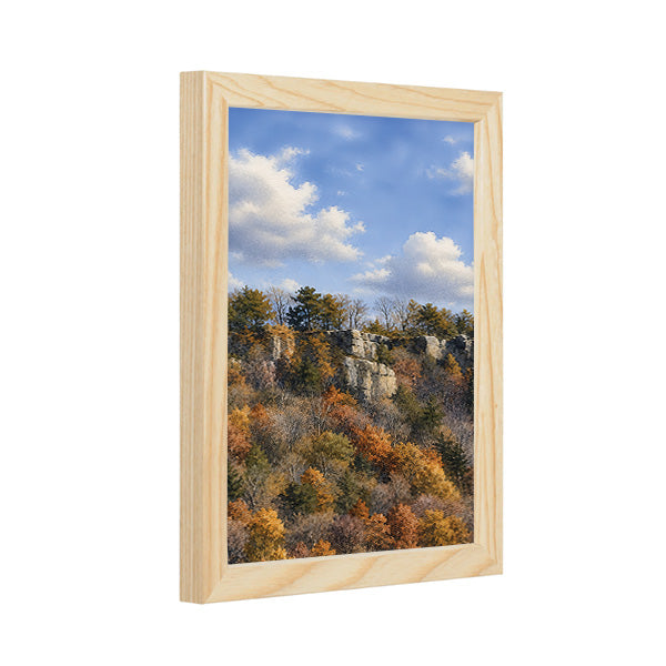 Natural framed print with art print no mat