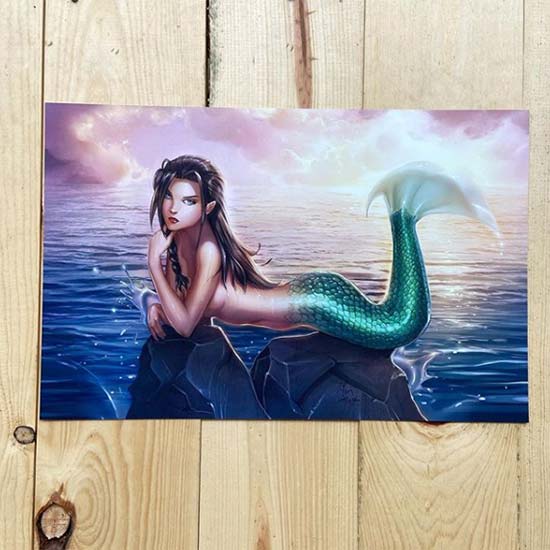 11x17 print of a mermaid illustration
