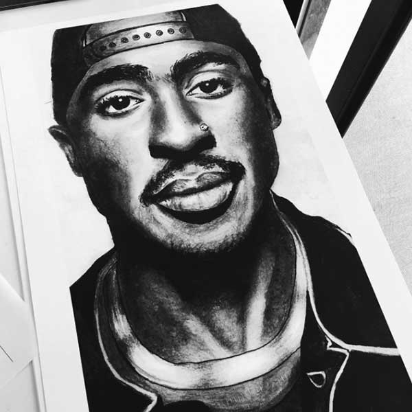 12x18 art print of 2pac on matte cardstock