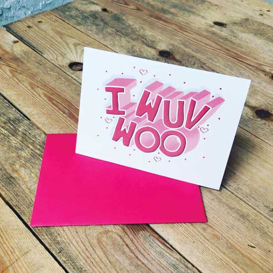 Valentines custom folded card 
