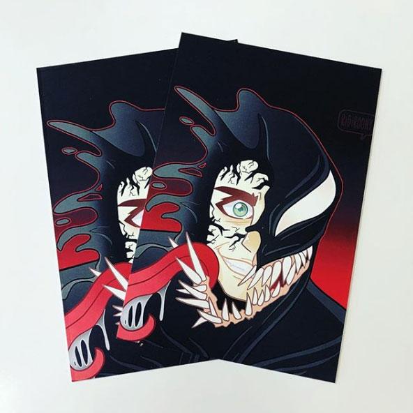 Card print of Venom fan art