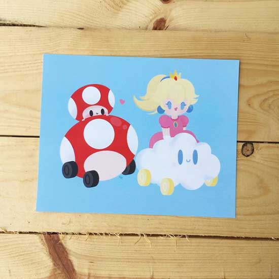 5x7 art card with Nintendo fan artwork