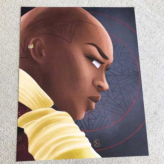 Black Panther Okoye print for fan arist