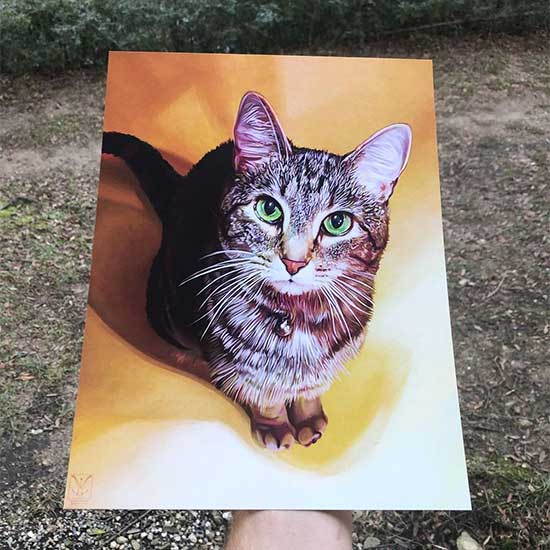 9x12 print of cat art