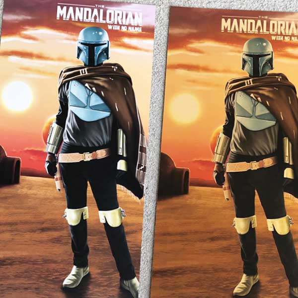 Prints of Mandalorian with gold metallic version