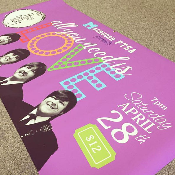 Vinyl banner for event or concert