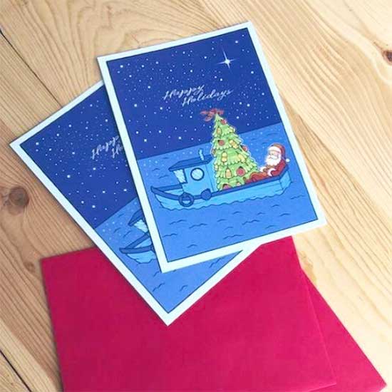 5x7 cards for holidays with red envelopes