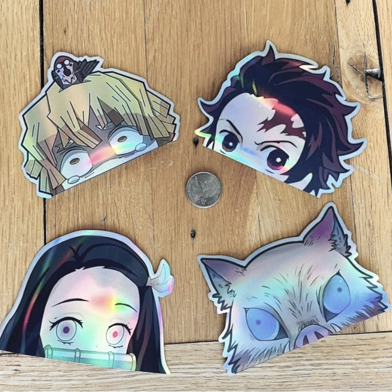 Anime holographic die-cut stickers