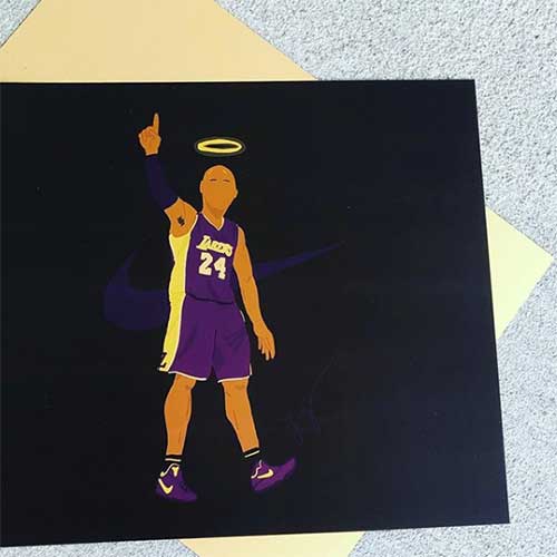 Print of Kobe on Metallic Gold