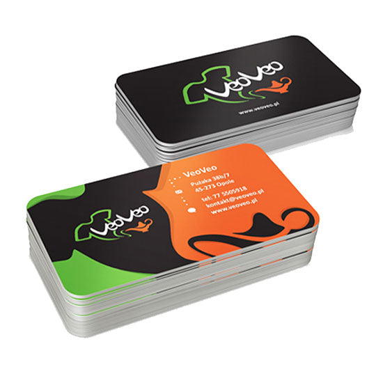 Plastic business cards with rounded corners