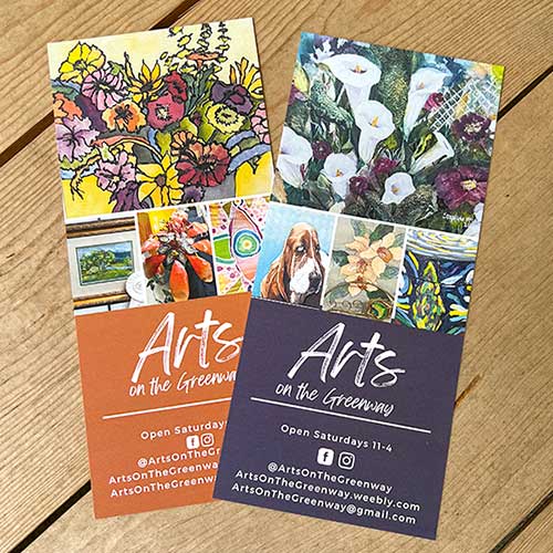 Rack cards for art studio