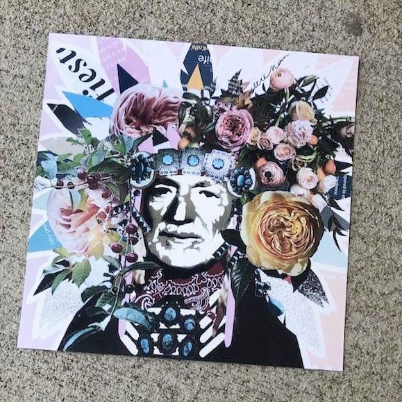 10x10 square print with Willie Nelson art