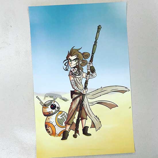 Star Wars fan art as postcard print