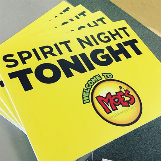 Yard signs made for Moe's Southwest Grill